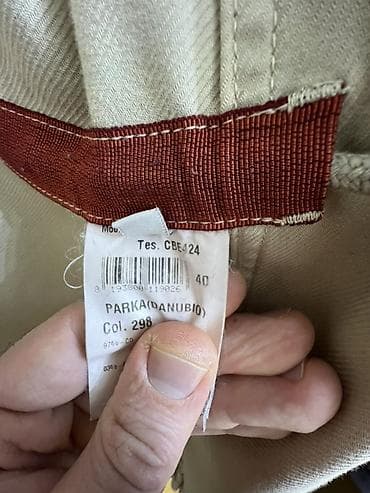 black squad jakna: Bej rəngli kapüşonlu parka-kurtka - Material: qalın pambıq/parça — 7