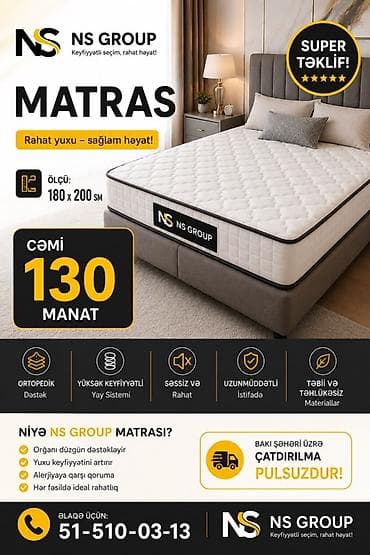 həyət mebeli: Yeni, Ortopedik matras, İki nəfərlik — 1