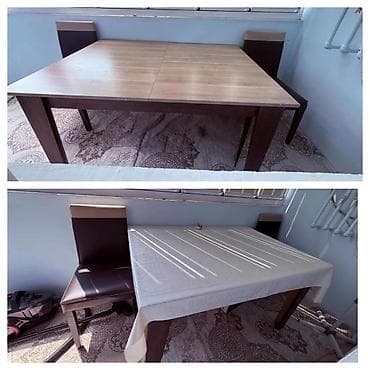 Qonaq otağı üçün, İşlənmiş, Açılan, Kvadrat masa, 4 stul