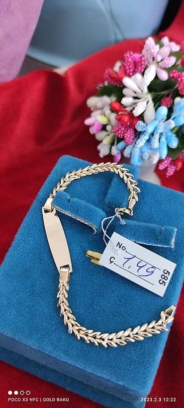 broşlar: Bilərzik, Sarı qızıl, 585 Əyar, 107 g — 3