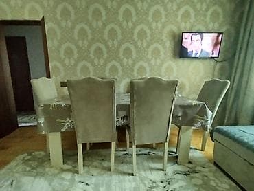parnik ucun plyonka: Qonaq otağı üçün, Açılmayan, Dördbucaq masa, 4 stul — 1