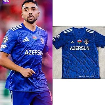 qarabağ braga: Qarabağ FK mavi oyun köynəyi - Rəng: Kobalt-mavi, qrafik naxışlı - — 1