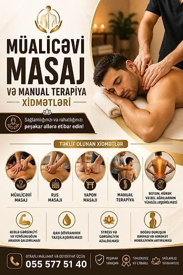 3 birinde printer: Manual terapiya, Kişilər üçün, Qadınlar üçün, Uşaqlar üçün, Evə gəlməklə, Klinikada — 1