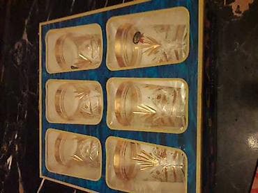 Stəkanlar, rəng - Qızılı, 6 ədədli dəst, Türkiyə