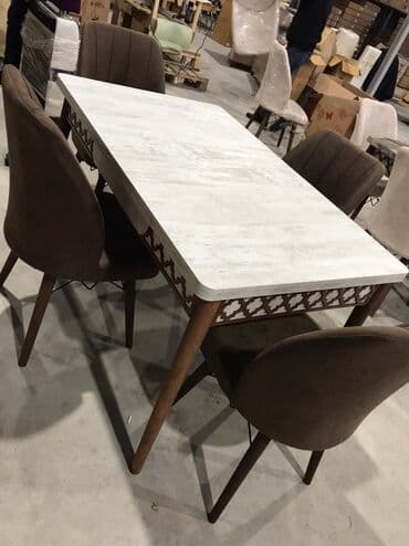 Masa və oturacaq dəstləri: Mətbəx üçün, Yeni, Açılan, Dördbucaq masa, 4 stul — 2