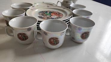 Çay dəsti, rəng - Ağ, Farfor, Madonna, 6 nəfərlik, Almaniya