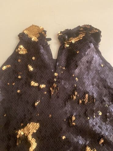 Свадебные платья и аксессуары: Qara-qızılı payetli iki hissəli ziyafət dəsti - Üst: Boyundan — 4