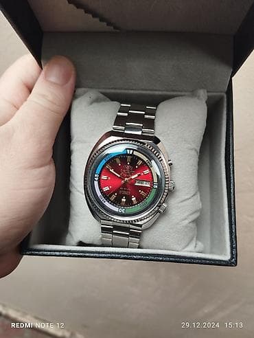 luc saatlari: İşlənmiş, Qol saatı, Orient, rəng - Qırmızı — 1