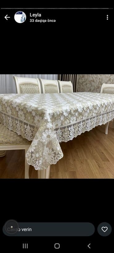 бабочки для декора: Məhsul: Naqişli masa örtüyü - Material: Şəffaf tüllü əsas üzərində — 2