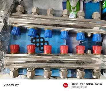 Paslanmayan poladdan kollektor (manifold) dəsti – isitmə və isti/soyuq