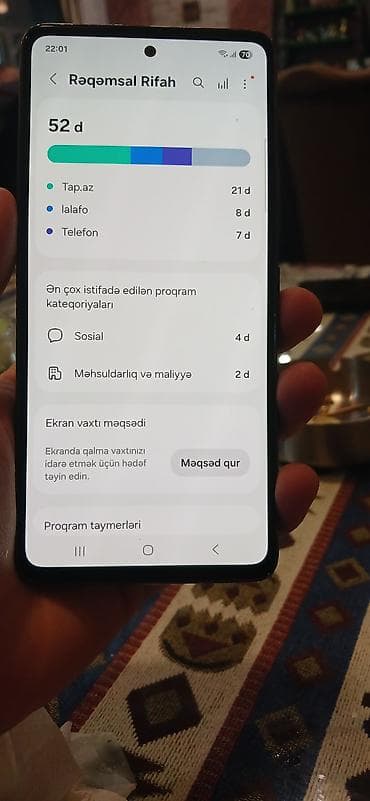 en ucuz telfonlar: Samsung Galaxy A52, 128 GB, rəng - Qara, Sensor, Barmaq izi, İki sim kartlı — 6
