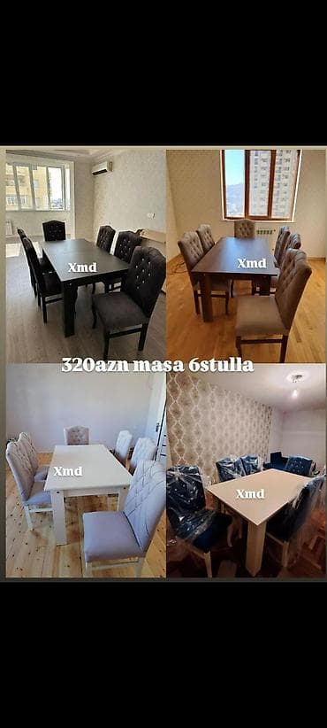 ucuz metbex mebelleri: Dördbucaq masa, Qonaq otağı üçün, 6 nəfər — 1