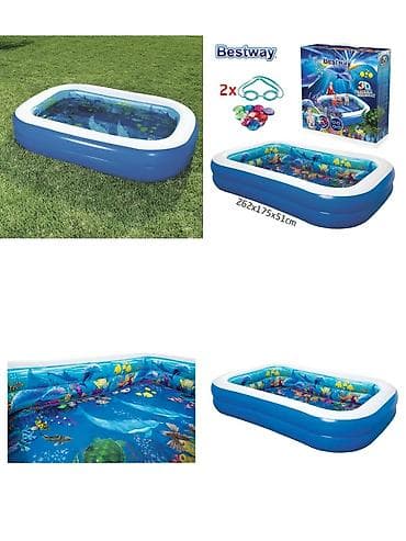 plastik hovuzlar: Bestway şişmə hovuz – 3D Sea Life seriyası - Ölçü: 262 x 175 x 51 sm — 1