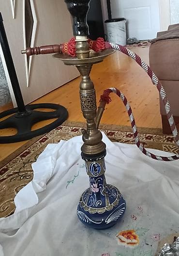 forma herbi: Şüşə dibli və mis gövdəli klassik nargilə - Material: Aşağı hissə — 1