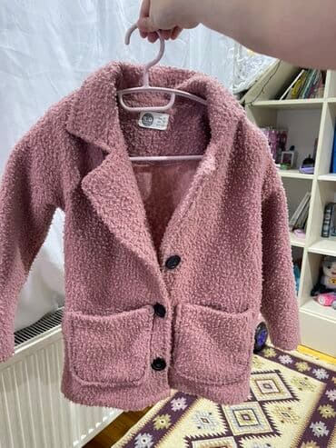 детские шерстяные пальто: Uşaq üçün isti toxumalı jaket/kardiqan - Rəng: toz-çəhrayı - — 1