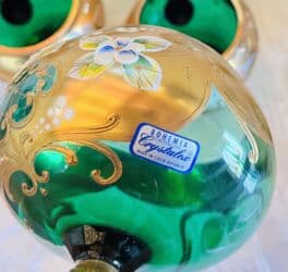 dest qab: Qədəhlər, rəng - Yaşıl, Şüşə, 12 ədədli dəst — 6