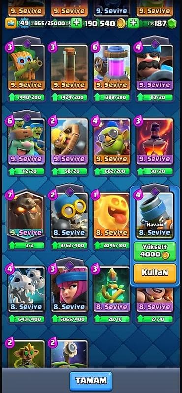 Clash Royale hesabı – yüksək səviyyəli, zəngin kolleksiya - Kral — 9