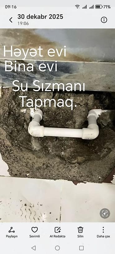 santexnik ustasi hövsan: Su sızmalarının təyini və təmiri xidməti - Bina evləri, həyət evləri — 10