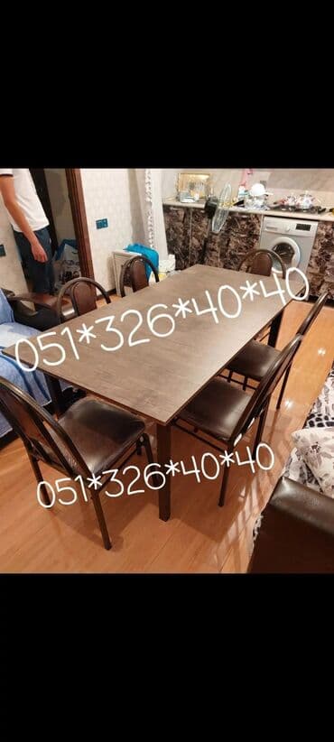 Masa və oturacaq dəstləri: Qonaq otağı üçün, Yeni, Açılan, Dördbucaq masa, 2 stul — 29