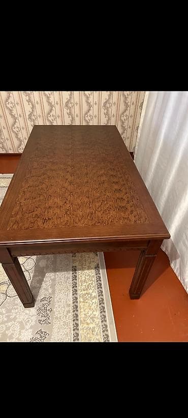 Qonaq otağı üçün, İşlənmiş, Açılan, Dördbucaq masa, 4 stul — 5