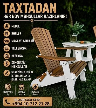 bag stullari: Taxtadan hazırlanmış fərdi sifariş məhsulları - Mebel: otaq, bağ və — 1