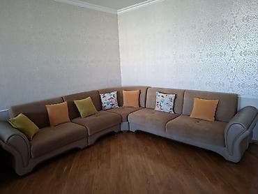 Künc divan, 2 kreslo, Bazasız, Açılmayan