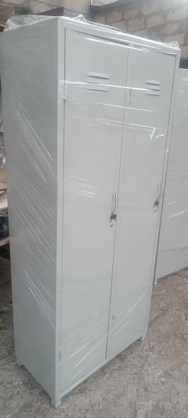 Metall geyim dolabı – 2 qapılı - Material: möhkəm polad konstruksiya