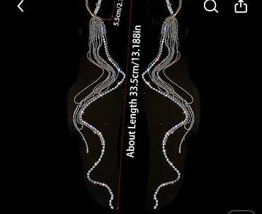 Uzun və zərif qadın sırğaları kolleksiyası - Model 1: Kristal daşlı