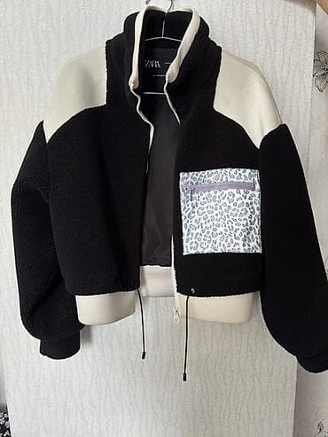 ZARA qadın qısa kurtka - Model: qısa kəsimli, boğazlı fermuarlı jaket