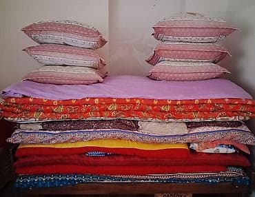 canta teze: 3 dene yorqan 3 dene boyuk dowek 2 dene balaca dowek 6 dende yasdig — 2