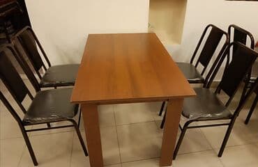 bağça üçün: Mətbəx üçün, Yeni, Açılmayan, Dördbucaq masa, 4 stul — 10