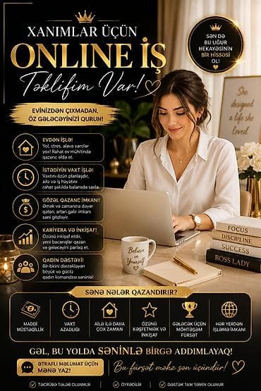 Satış məsləhətçisi tələb olunur, Yalnız qadınlar üçün, İstənilən yaş, Təcrübəsiz