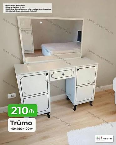 guzgu termo: Trümo – 40×160×100 sm - Dizayn: Ağırlıqlı ağ rəngdə, qara konturlu — 1