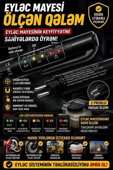 kreditle drel: Eyləc mayesi ölçən qələm - Eyləc mayesinin keyfiyyətini və nəmlik — 1
