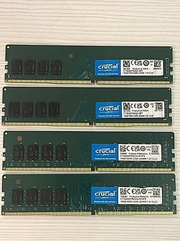 lombard komputer: Operativ yaddaş (RAM) Crucial, 16 GB, 3200 Mhz, DDR4, PC üçün, İşlənmiş — 1