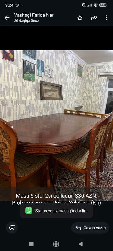 İşlənmiş, 8 stul