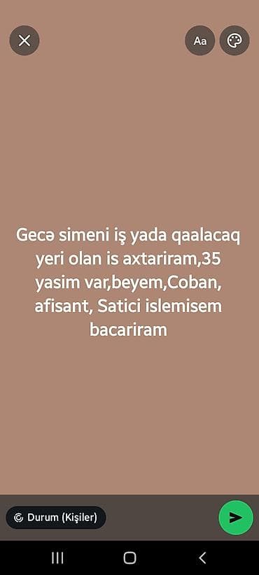 Ofisiant, Kişi, 35 yaş, 3-5 illik təcrübə