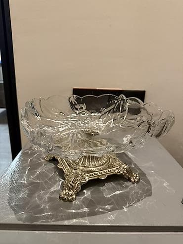 luminark qablar: Şüşə meyvə/qəlyanaltı qabı – dekorativ ayaqlı - Material: qalın — 1