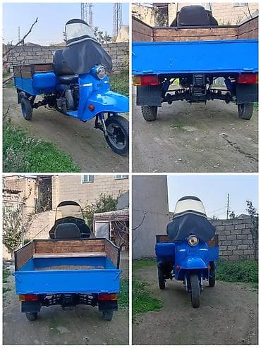 4 teker atv: Yükdaşıma üçün üçtəkərli moto-araba - Korpus: mavi rəngli, ön hissədə — 1