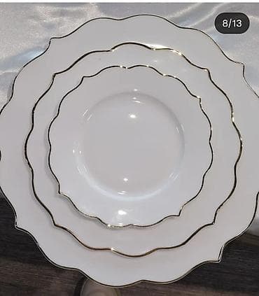 Nahar dəsti, rəng - Ağ, Farfor, 6 nəfərlik