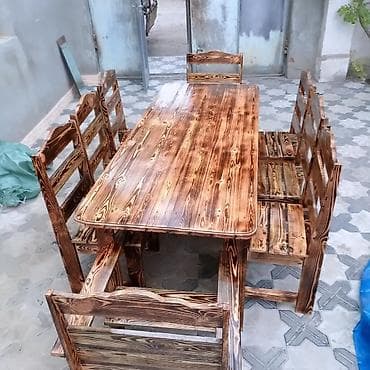 2 el divanlar: Yeni, Kvadrat masa, 4 stul, Açılmayan, Stullar ilə, Taxta, Azərbaycan — 1