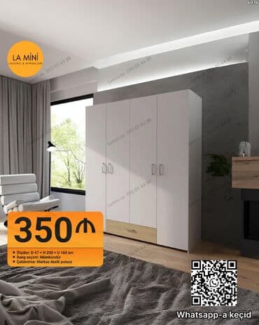 moyka alti: Açılan, 4 qapılı Düz dolab, Qarderob, paltar dolabı — 1