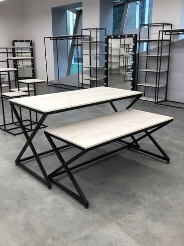 Mebel: Her nov maqazin Ofis vitrinlerinin yiqilmasi masa ve stullar satisda — 5