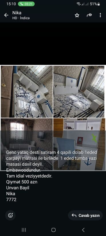 yataq dəsdi: Təknəfərlik çarpayı — 1