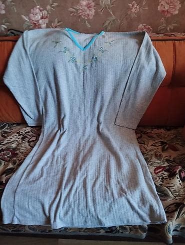 paltar satisi: Qadın ev geyimi dəsti - 2 ədəd rahat, uzun ev geyimi/paltar 1) Boz — 2