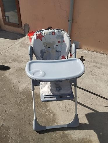 Oyuncaqlar: Uşaq yemək stulu – treyli, tənzimlənən və təhlükəsiz - Rəng: boz-ağ - — 7