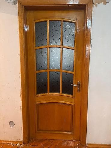 pendir: Ağac qapı – şüşəli dizayn - Material: təbii ağac karkas və ramka - — 1