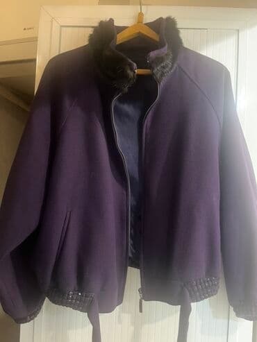 sintepon qadın gödəkçələri: Bənövşəyi rəngli qadın kurtkası/jaket - Model: qısa kəsim, fermuarlı — 2