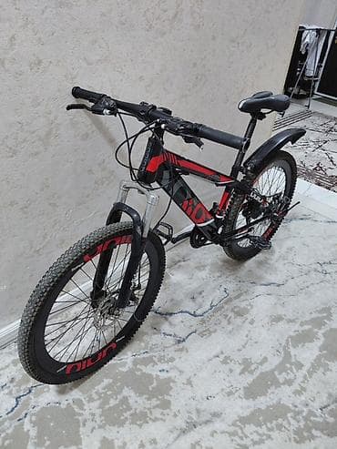 Dağ velosipedi – 26” təkər, disk əyləclər, amortizatorlu çəngəl -