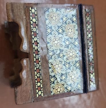 Sandıqlar: Taxta üzərində əl işi mozaika naxışlı üzük/qolbaq/qutusu - Material — 5